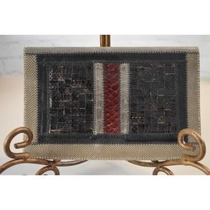 Vintage Furst &‎ Mooney exotic leather patchwork envelope Clutch 10"x6.5"